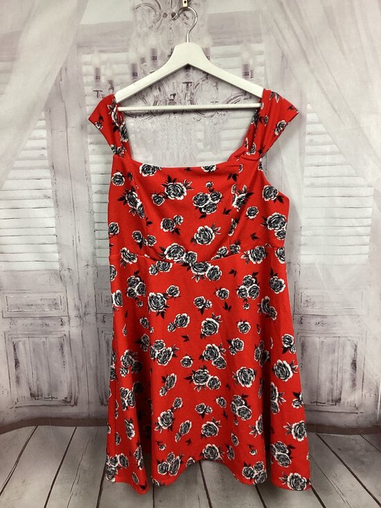 torrid Dresses & Skirts - Torrid Red Floral Dress Midi Sleeveless 2X
